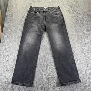 Mutual Weave Jeans Mens 33x30 Black Denim Cotton Straight Leg Relaxed Stretch